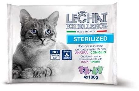 Monge Lechat Ecxellence Sterilized kačica s králikom multi pack...
