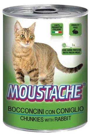 Moustache Cat Chunks zajac 415 g Konzerva pre mačky