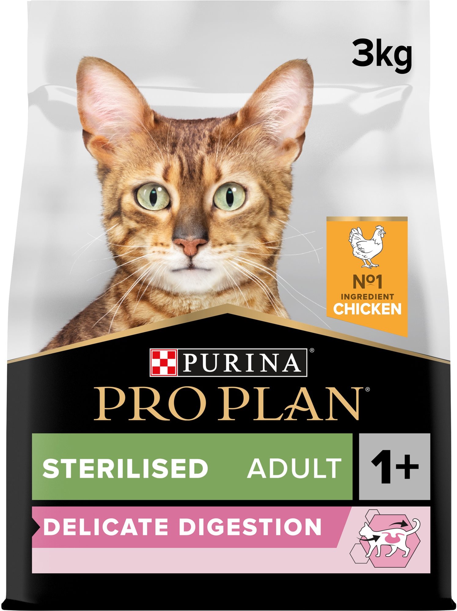 Pro Plan Cat Sterilised delicate digestion  s kuraťom 3 kg Granule...