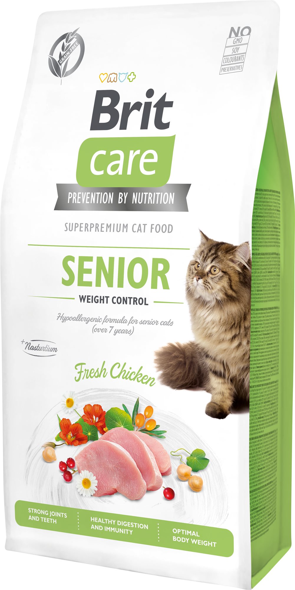 Brit Care Cat Grain-Free Senior Weight Control, 7 kg Granule pre...