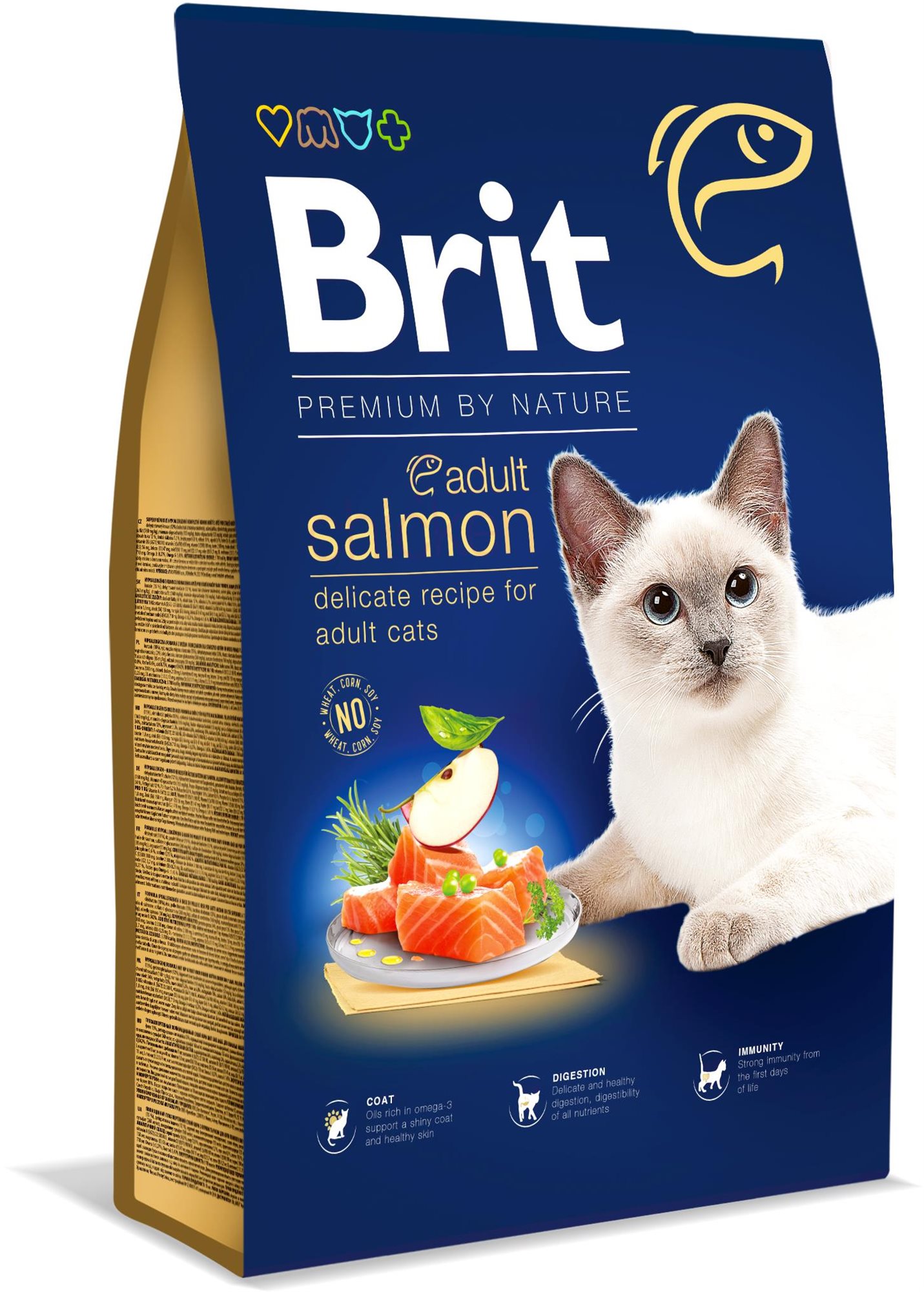 Brit Premium by Nature Cat Adult Salmon 8 kg Granule pre mačky