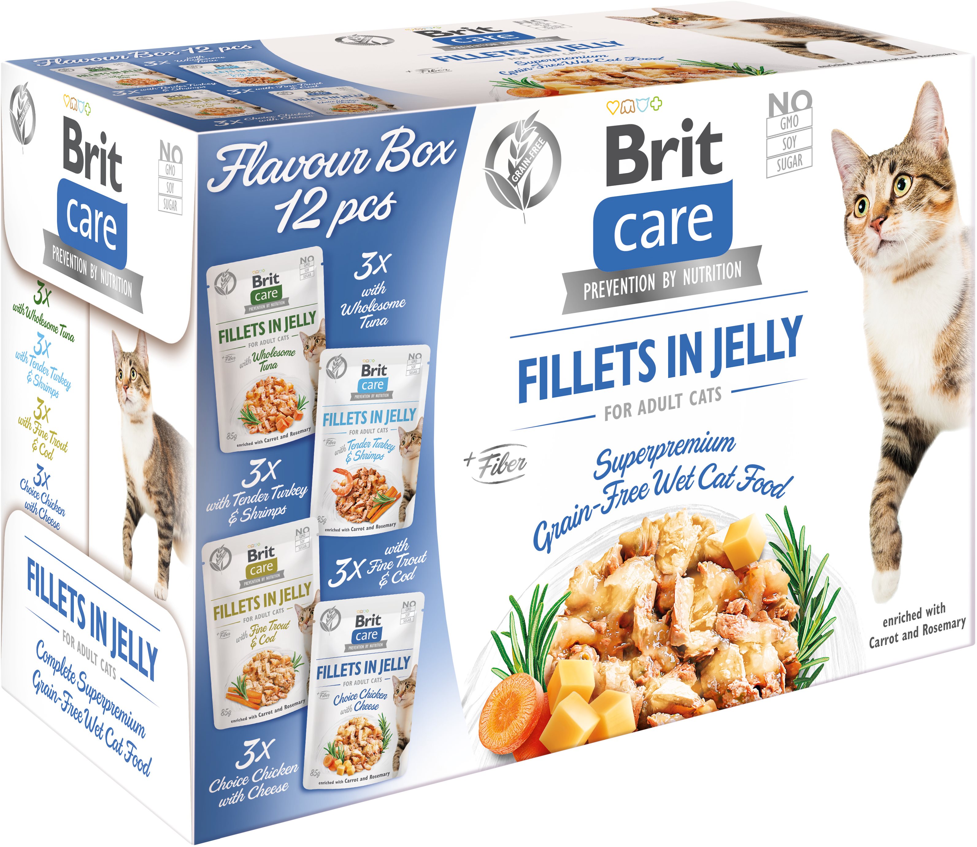 Brit Care Cat Flavour box Fillet in Jelly (12× 85 g) Kapsička pre...