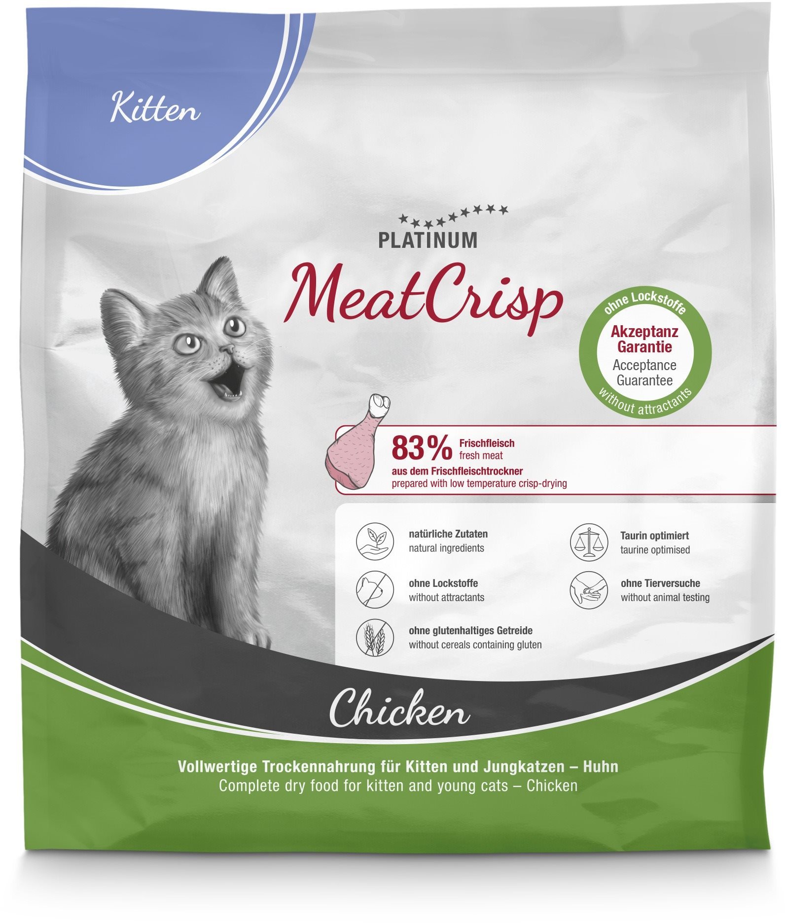 Platinum MeatCrisp Kitten kura pre mačiatka 400 g Granule pre...