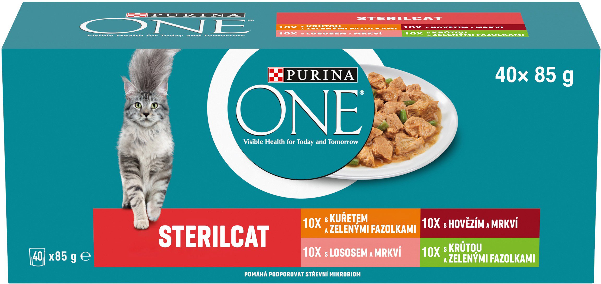 PURINA ONE STERILCAT multipack hovädzie v šťave 40× 85 g Kapsička...
