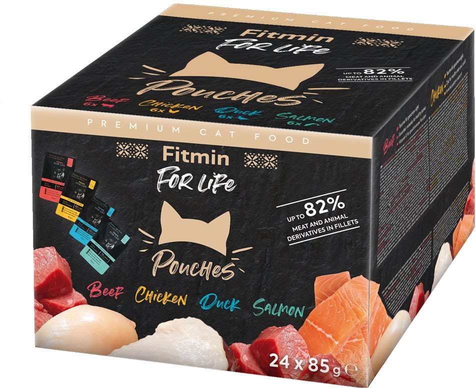 Fitmin for life cat pouch multipack 24 × 85 g Kapsička pre mačky