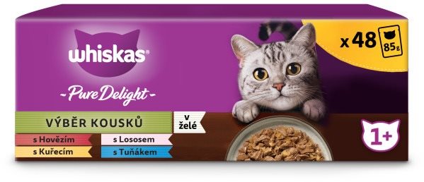 Whiskas Pure Delight kapsičky Výber kúskov v želé pre dospelé mačky...