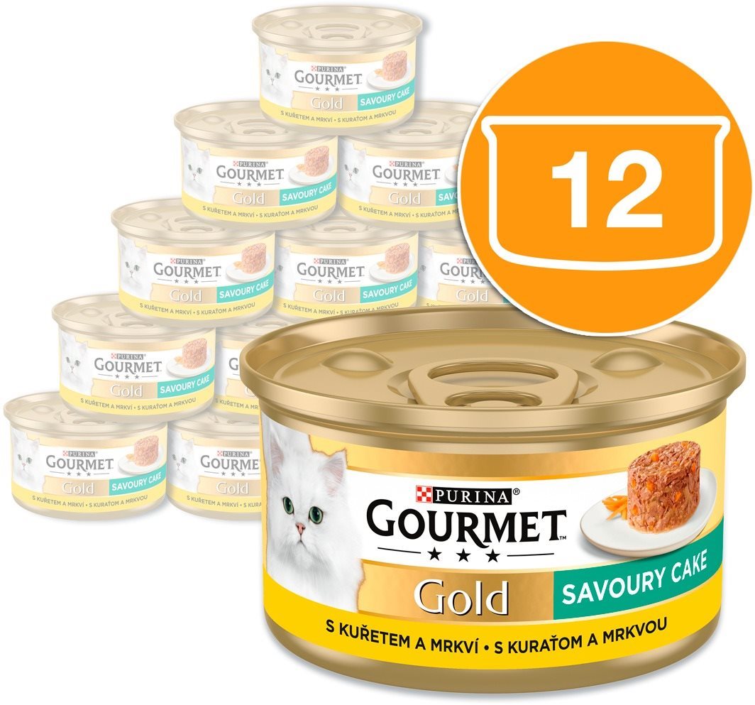 Gourmet gold Savoury Cake s kuraťom a mrkvou 12× 85 g Konzerva pre...