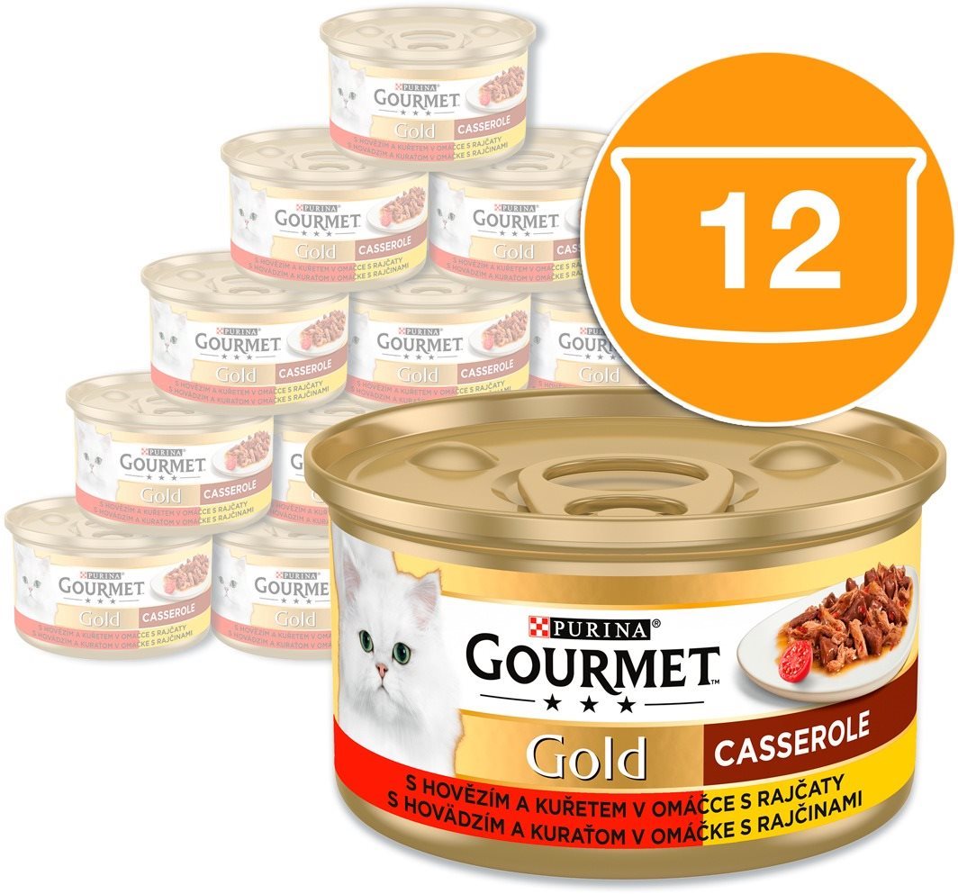 Gourmet gold dus. a gril. kúsky v omáčke s hovädzím/kuracím v...