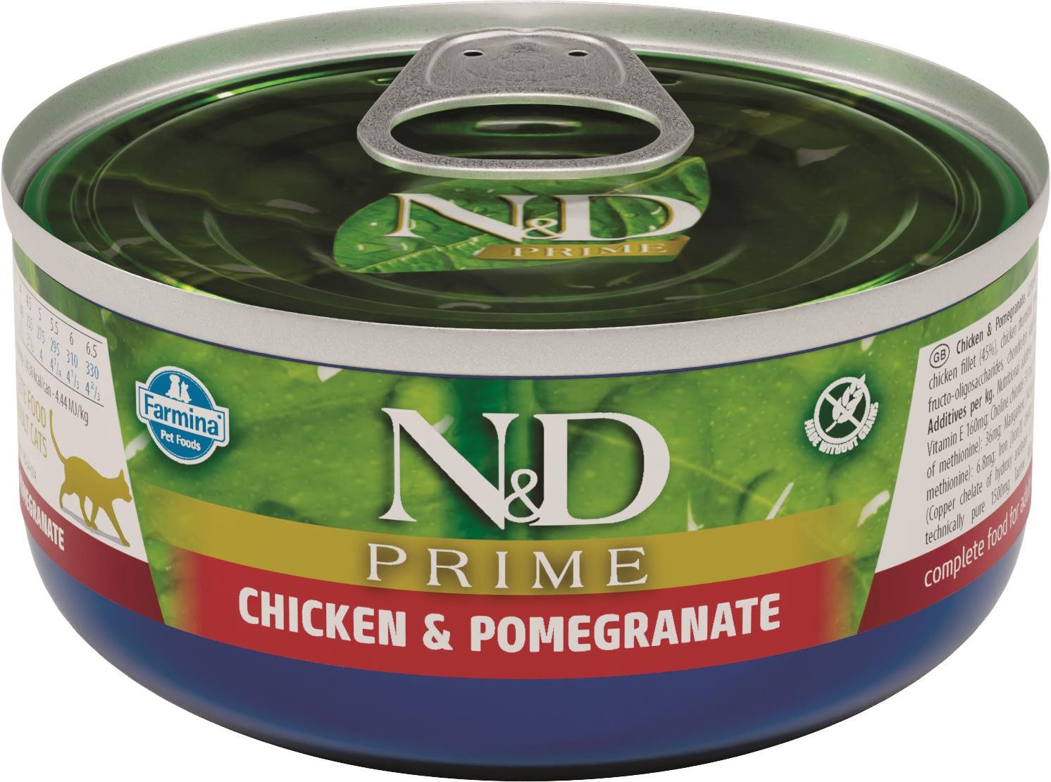 N&D Prime Cat Adult Chicken & Pomegranate 70 g Konzerva pre mačky