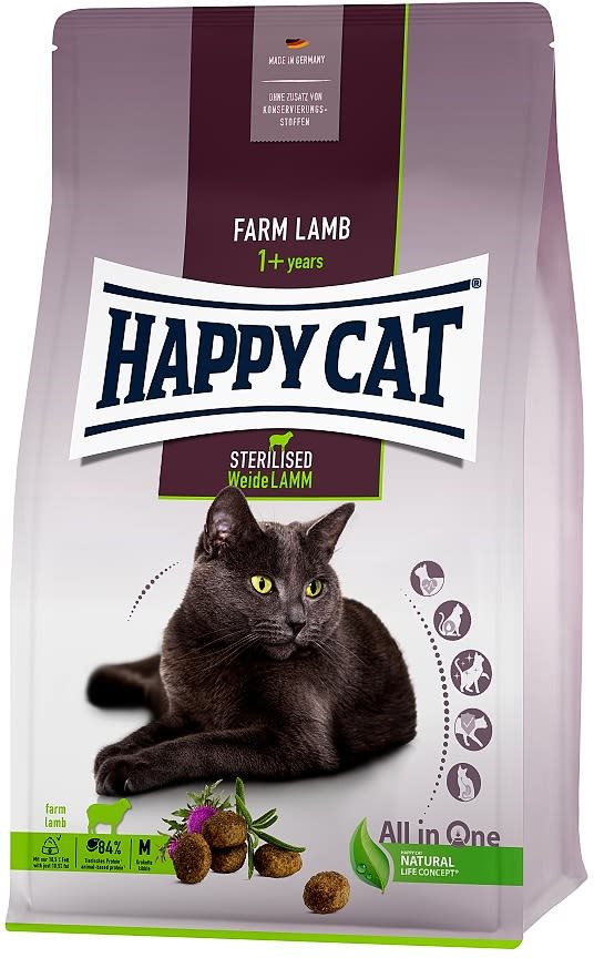 Happy Cat Sterilised Weide-Lamm 4 kg Granule pre mačky