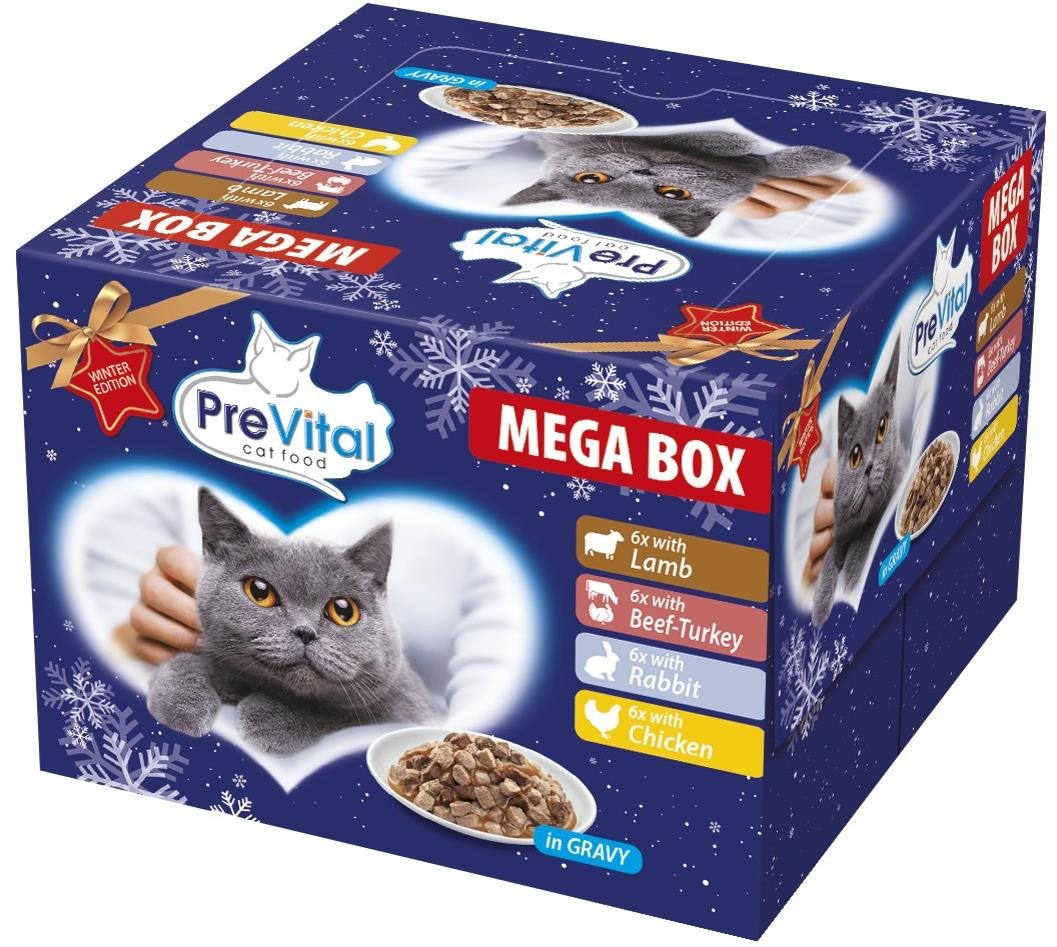 Prevital Mega Bo mäsový výber v omáčke Zimná edícia 24× 100 g...