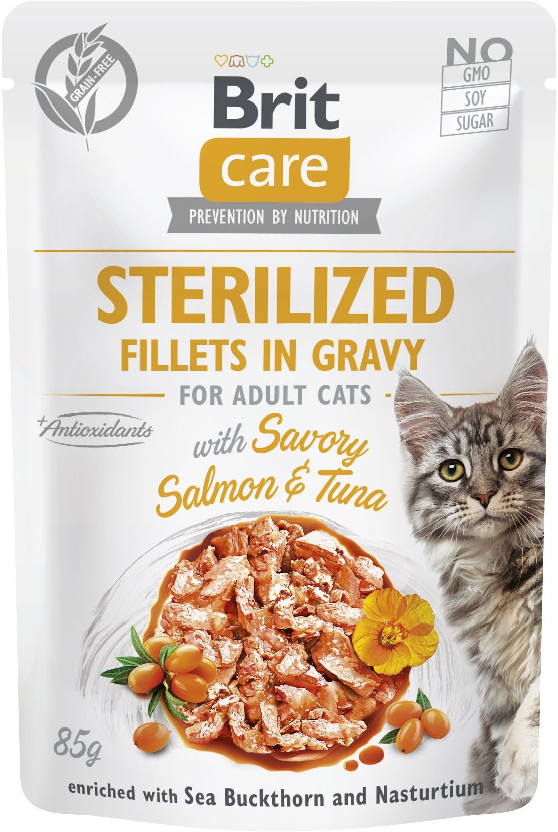 Brit Care Cat Sterilized Fillets in Gravy with Savory Salmon & Tuna...