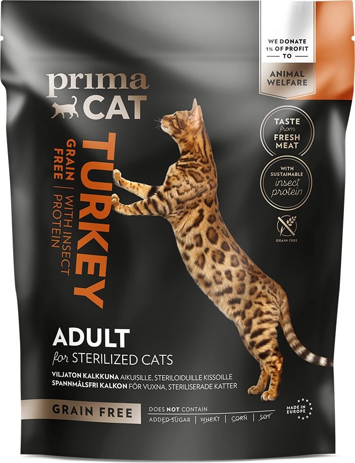 PrimaCat  Morčacie s hmyzou bielkovinou, bez obilnín, pre dospelé...