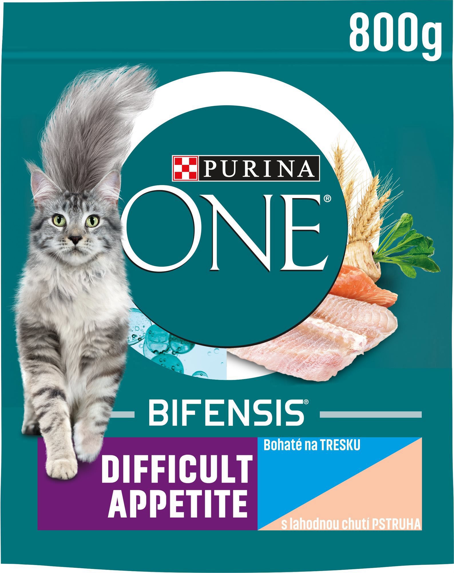 Purina ONE difficult appetite treska a pstruh 800 g Granule pre mačky