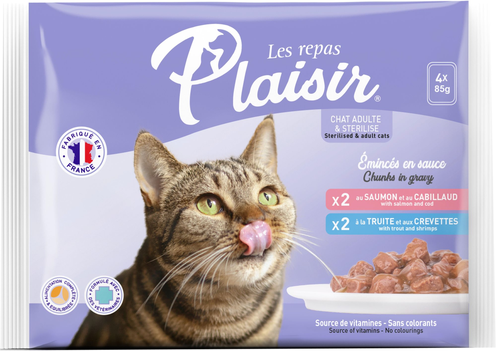 Plaisir cat MULTIPACK 4× 85 g / 2× losos + 2× pstruh Kapsička pre...