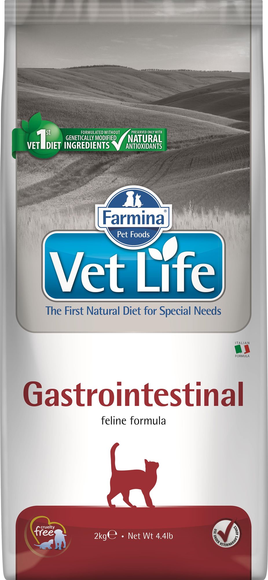 Vet Life Natural CAT Gastro-Intestinal 2 kg Diétne granule pre mačky