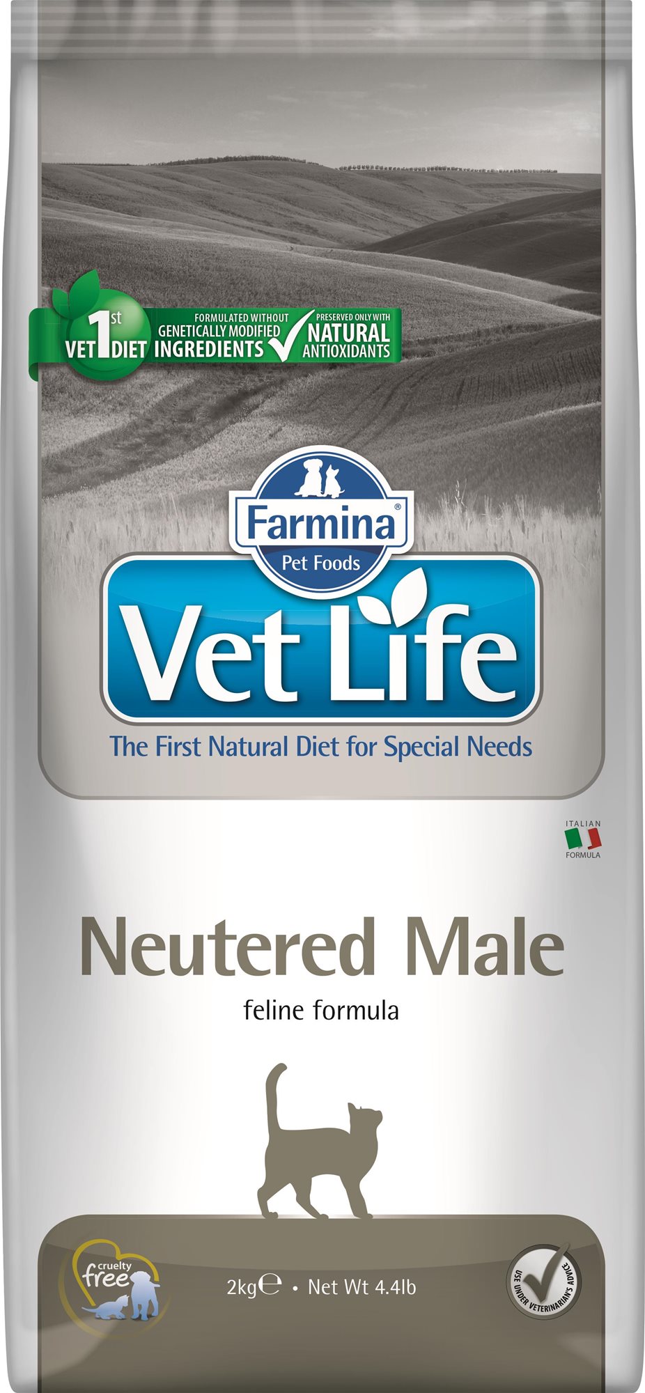 Vet Life Natural CAT Neutered Male 2 kg Diétne granule pre mačky