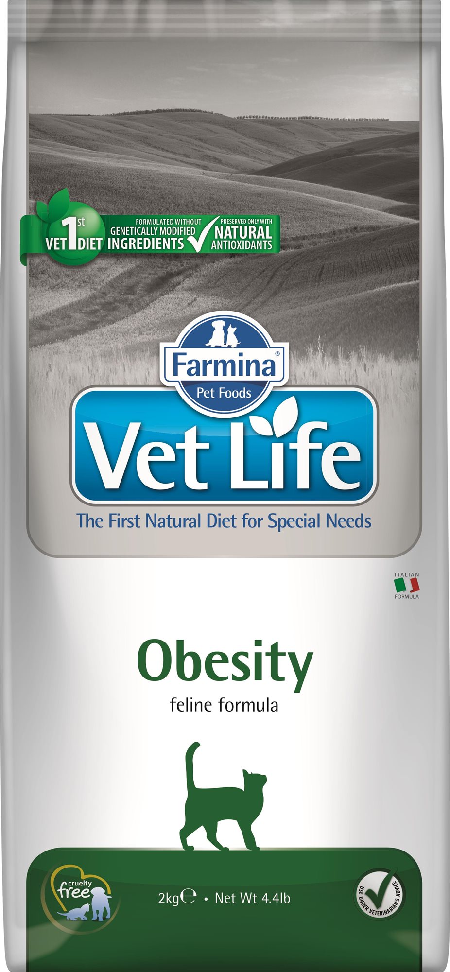 Vet Life Natural CAT Obesity 2 kg Diétne granule pre mačky