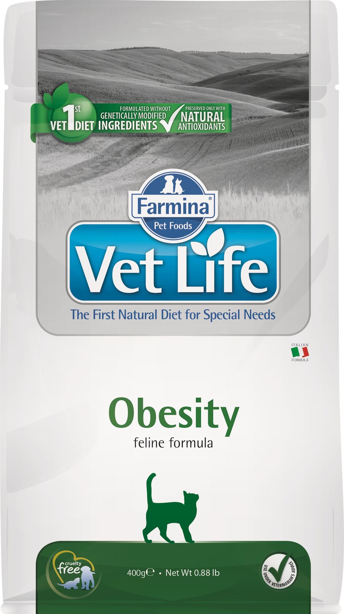 Vet Life Natural CAT Obesity 400 g Diétne granule pre mačky