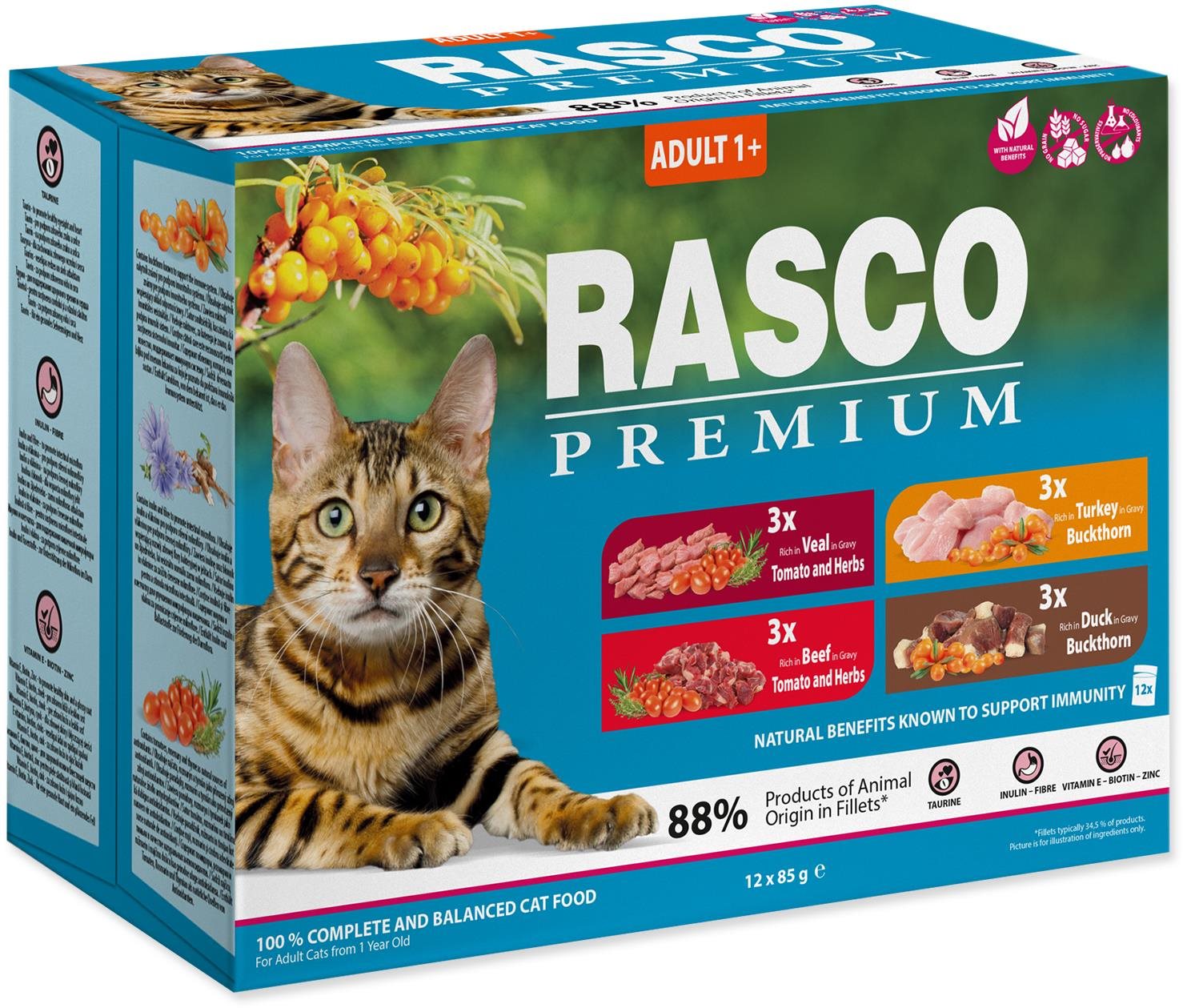 Rasco Kapsička Premium Adult multipack 12× 85 g Kapsička pre mačky