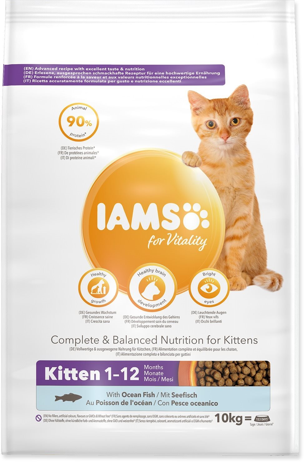 IAMS Cat Kitten Ocean Fish 10 kg Granule pre mačiatka