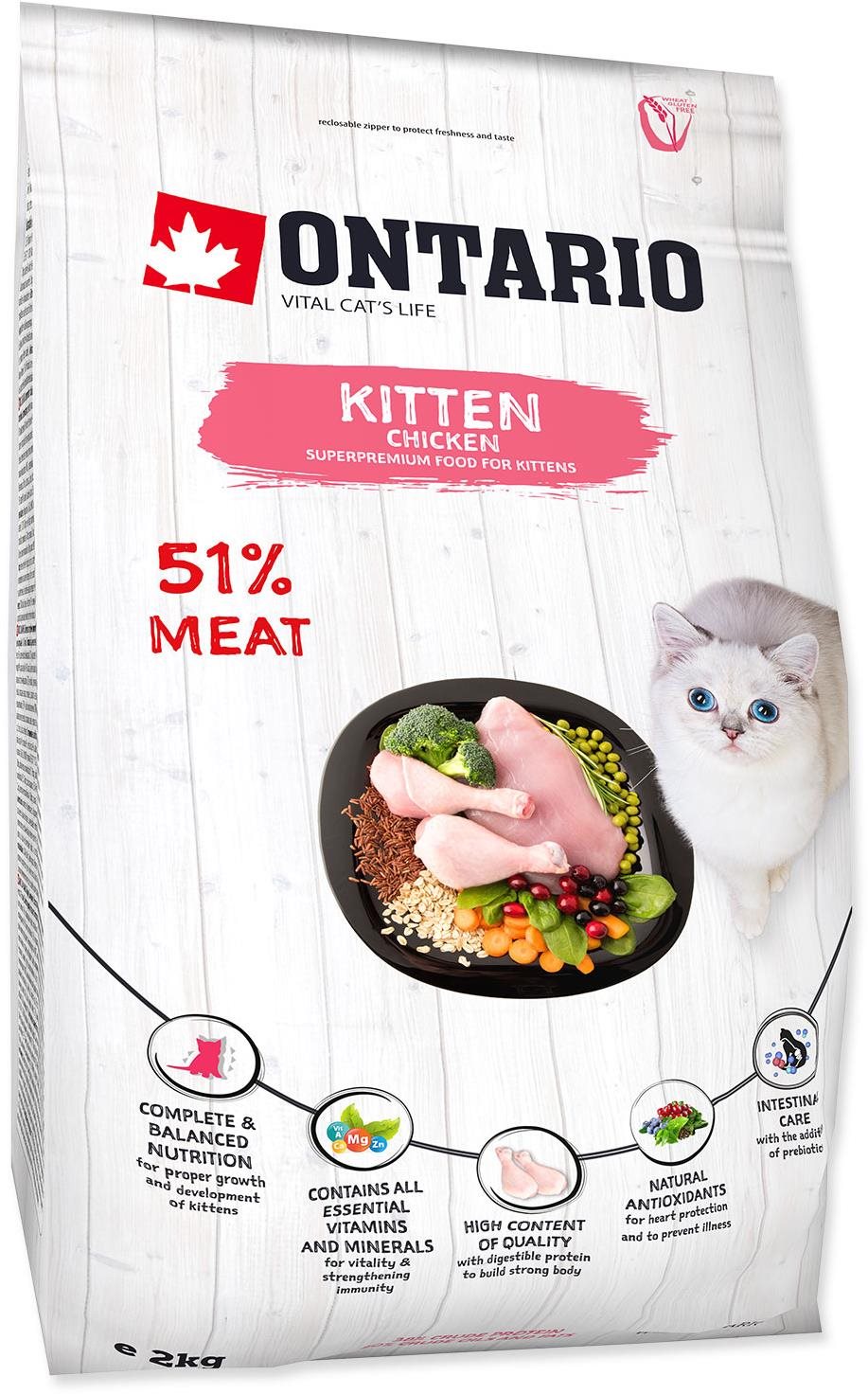 Ontario Kitten Chicken 2 kg Granule pre mačiatka