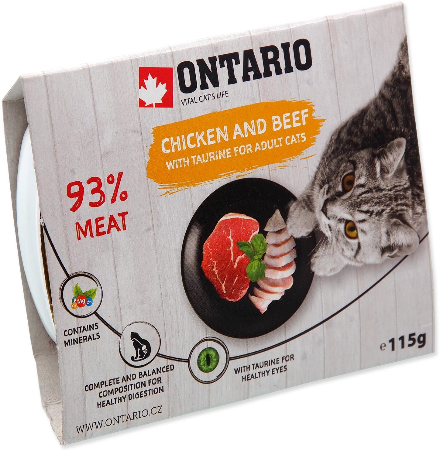 Ontario Vanička kuracia s hovädzím a taurínom 115 g Vanička pre mačky