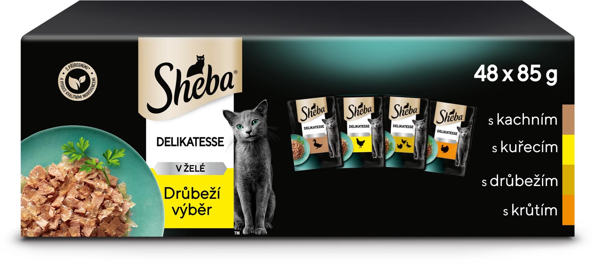 Sheba kapsičky hydinový výber v želé pre dospelé mačky 48× 85 g...