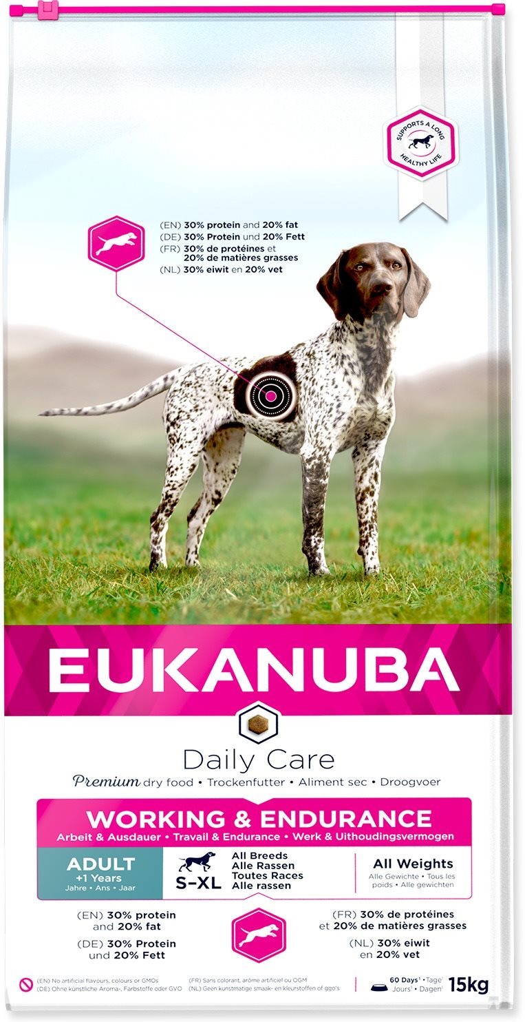 Eukanuba Adult Working & Endurance 15 kg Granuly pre psov