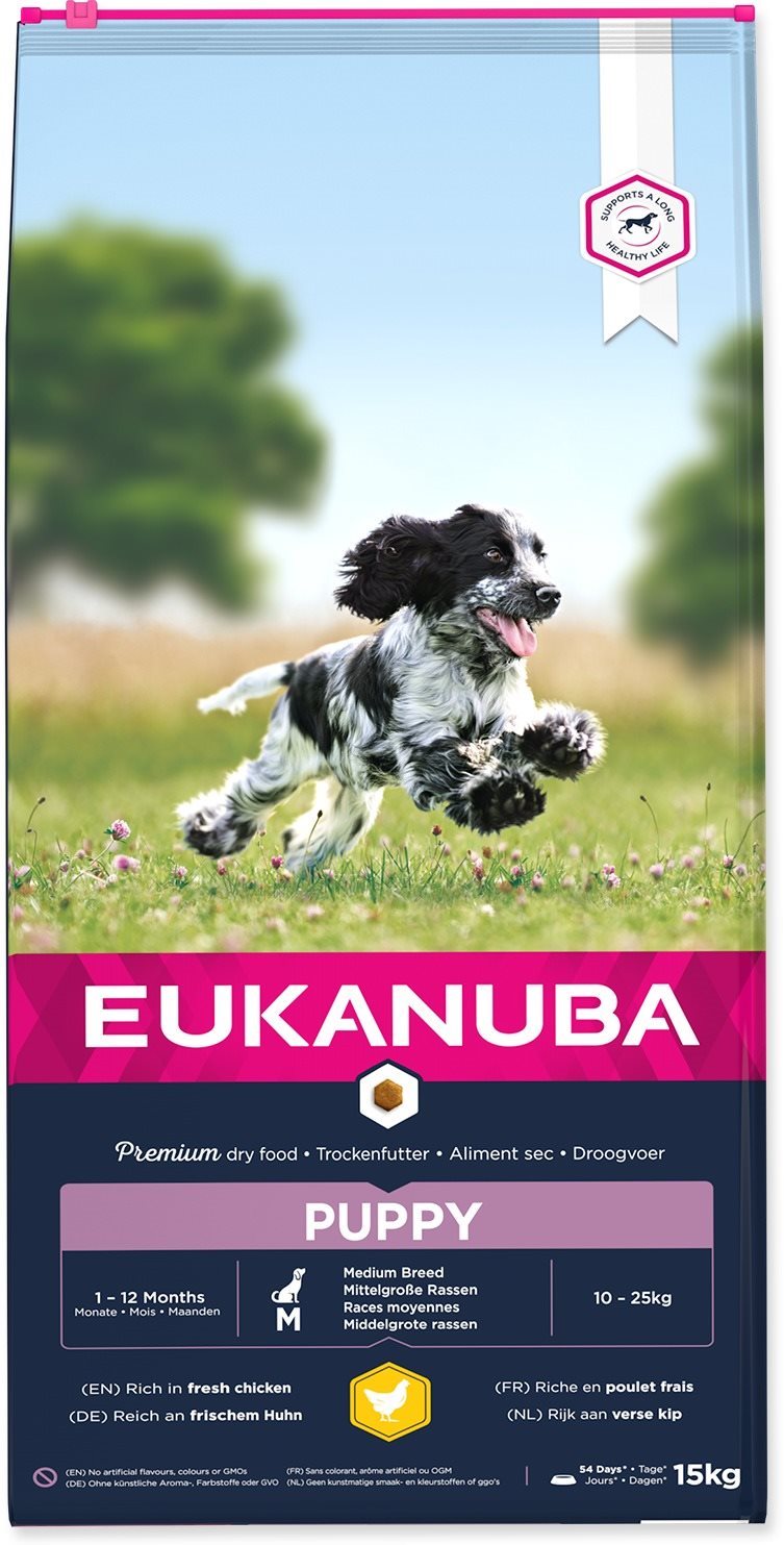 Eukanuba Puppy Medium 15 kg Granule pre šteniatka
