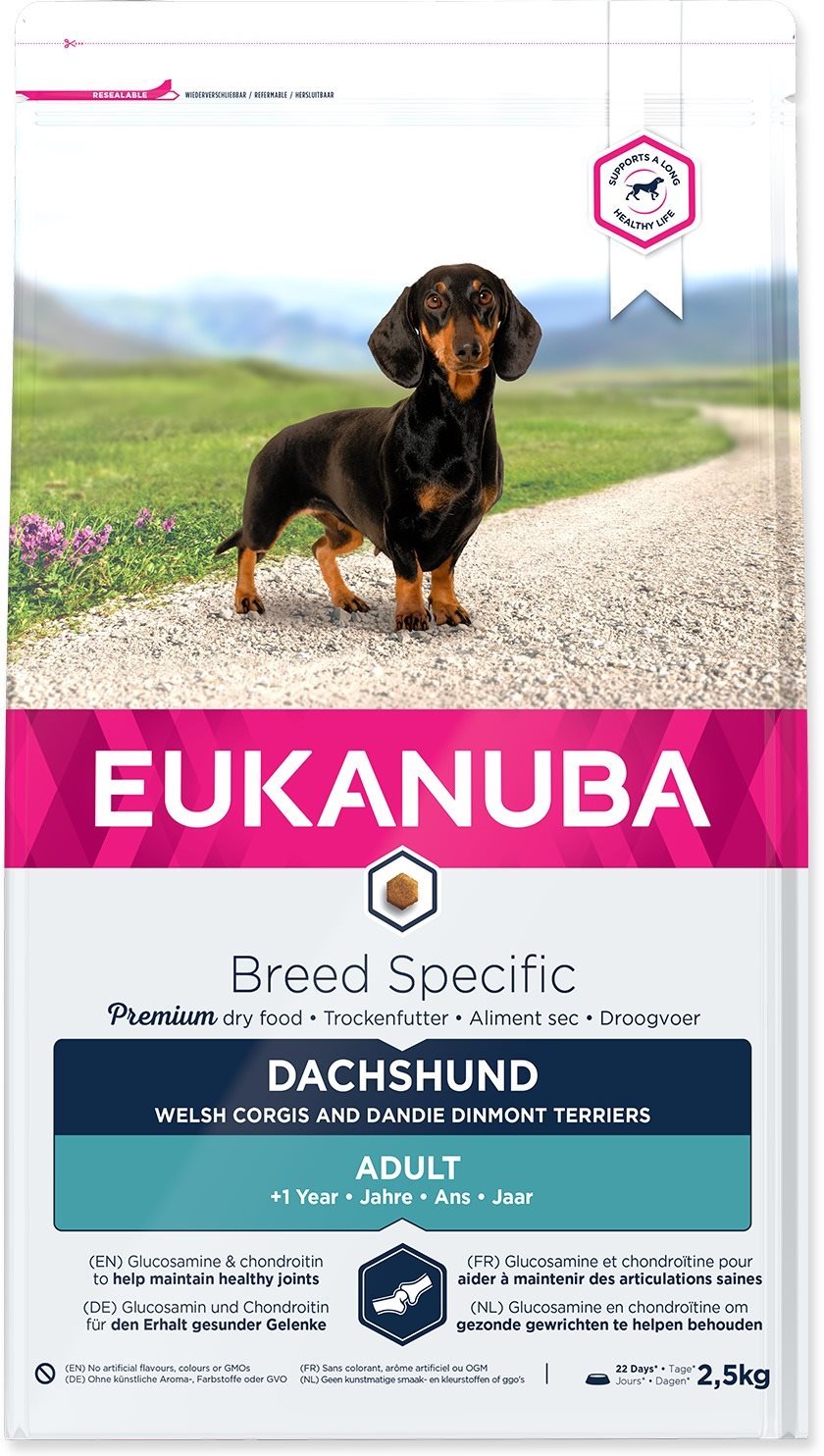 Eukanuba Dachshund Jazvečík 2,5 kg Granuly pre psov