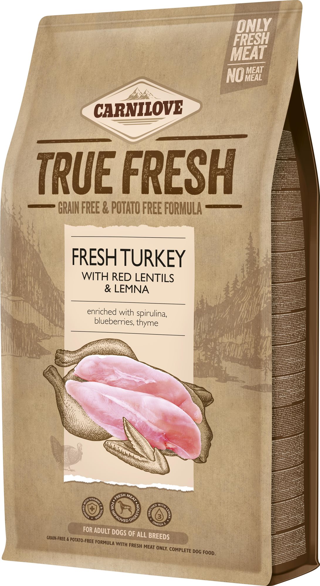 Carnilove True Fresh Turkey for Adult dogs 4 kg Granuly pre psov