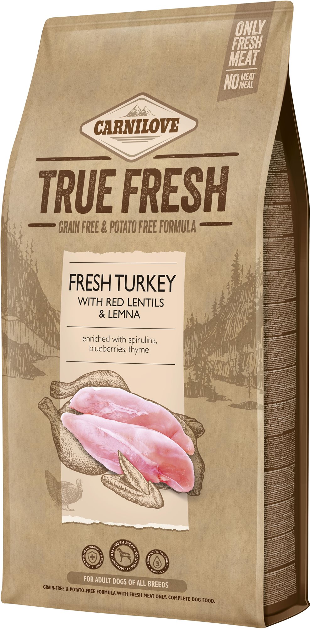 Carnilove True Fresh Turkey for Adult dogs 11,4 kg Granuly pre psov