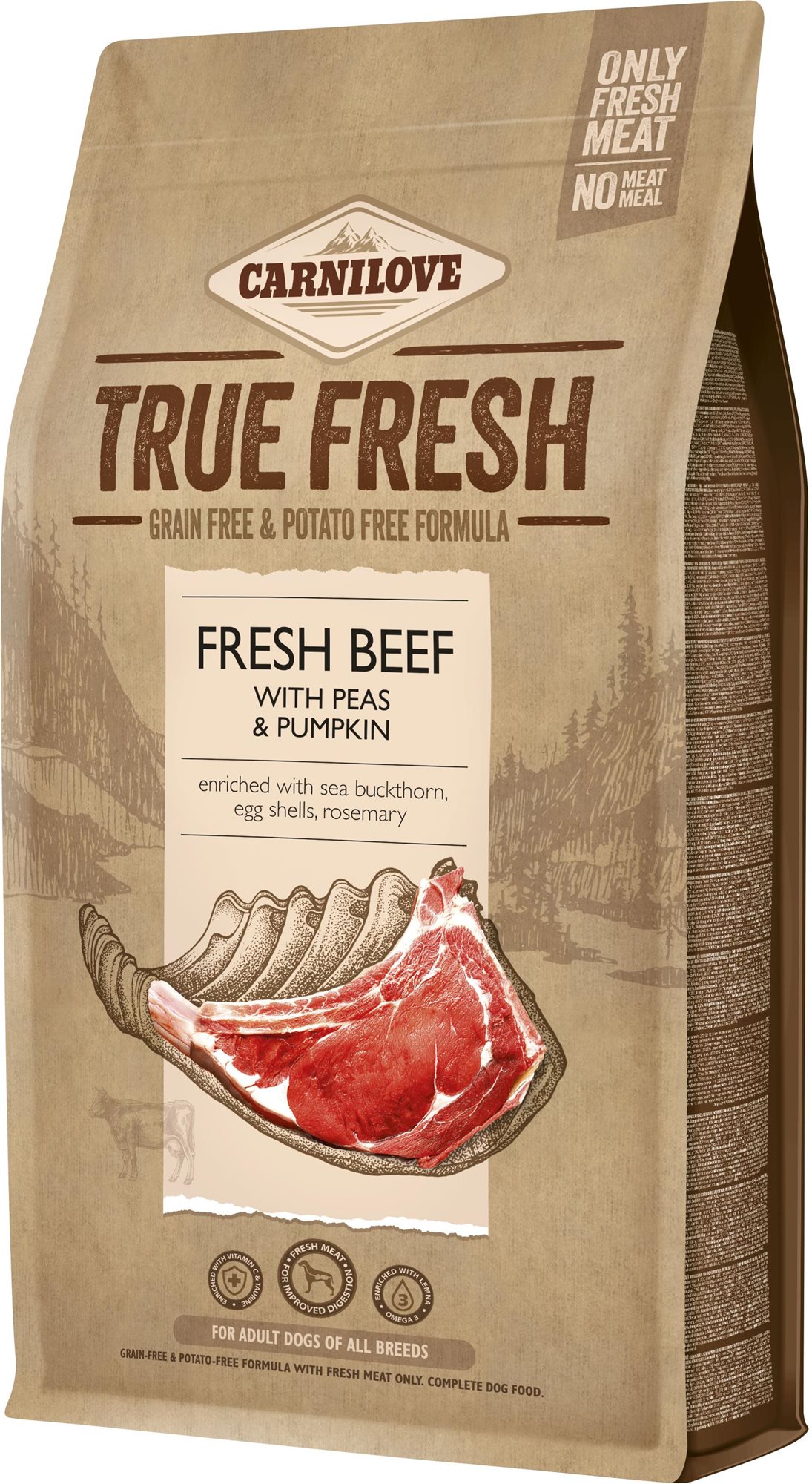 Carnilove True Fresh Beef for Adult dogs 1,4 kg Granuly pre psov