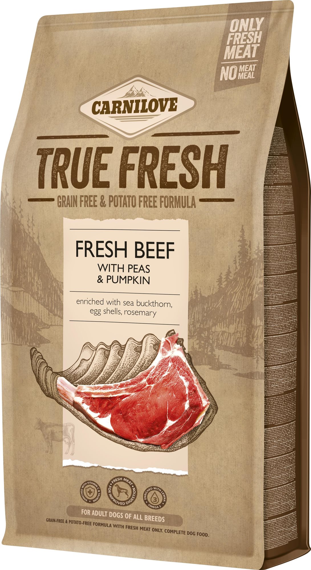 Carnilove True Fresh Beef for Adult dogs 4 kg Granuly pre psov
