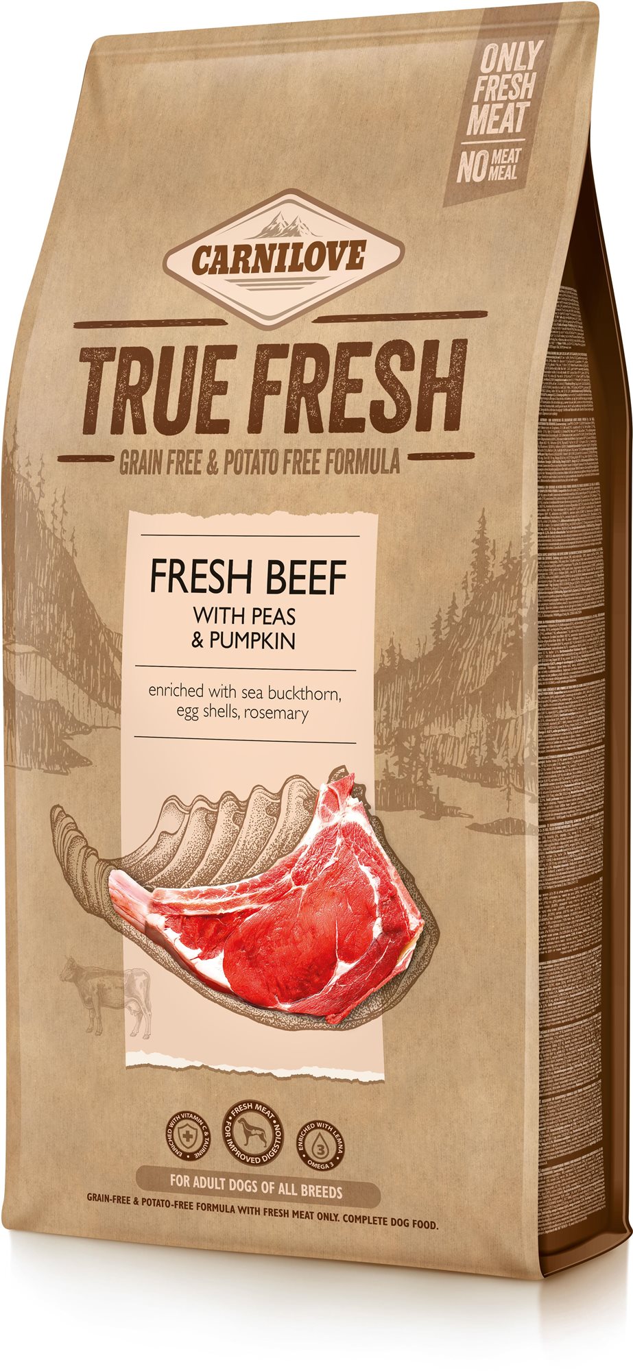 Carnilove True Fresh Beef for Adult dogs 11,4 kg Granuly pre psov