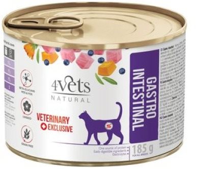 4Vets Natural Veterinary Exclusive Gastro Intestinal Cat 185 g...