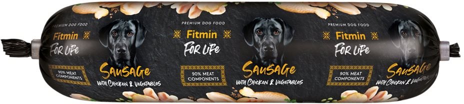 Fitmin For Life Kuracia saláma so zeleninou, 900 g Saláma pre psov