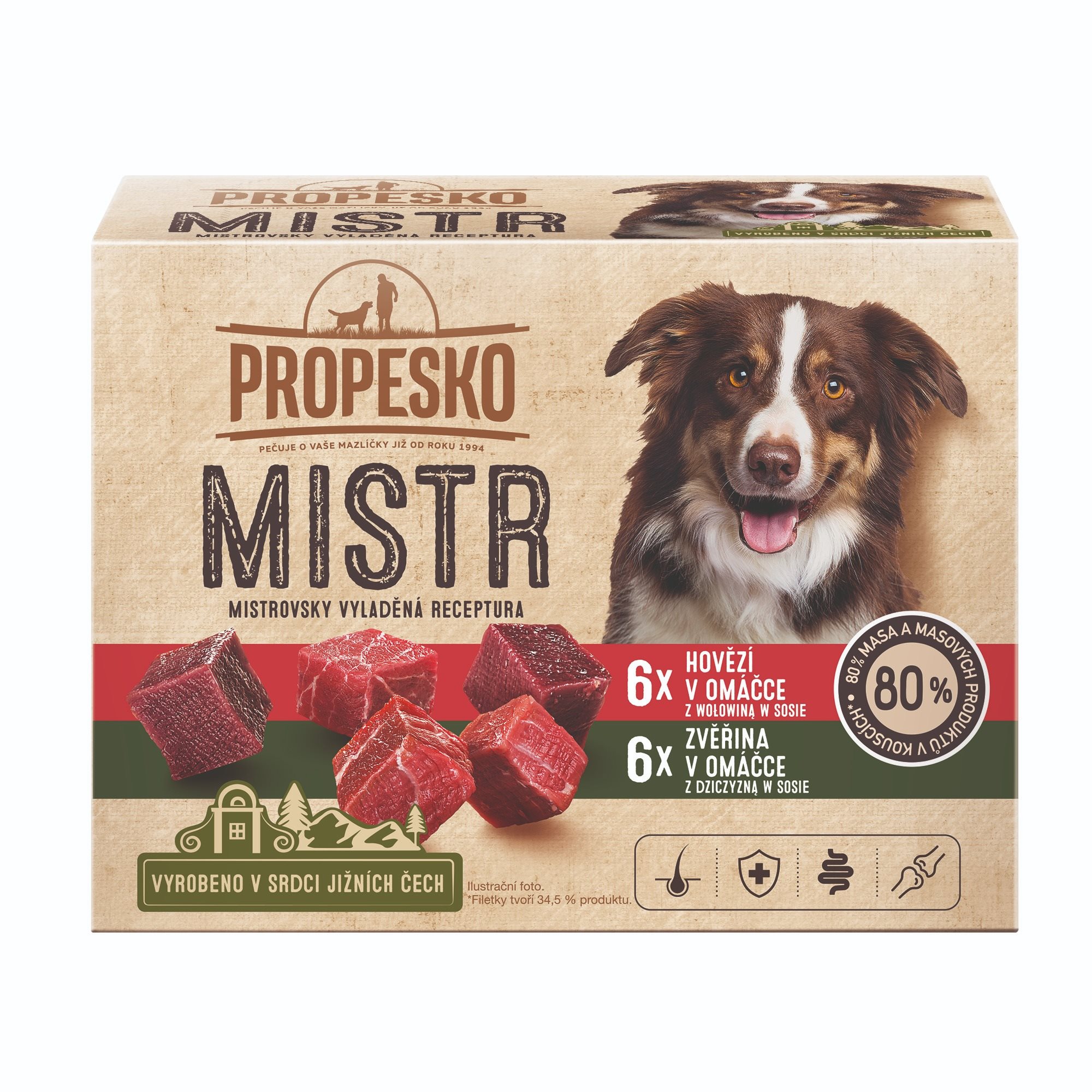 Propesko Mistr filetky s hovädzím a zverinou v omáčke 12 × 85 g...
