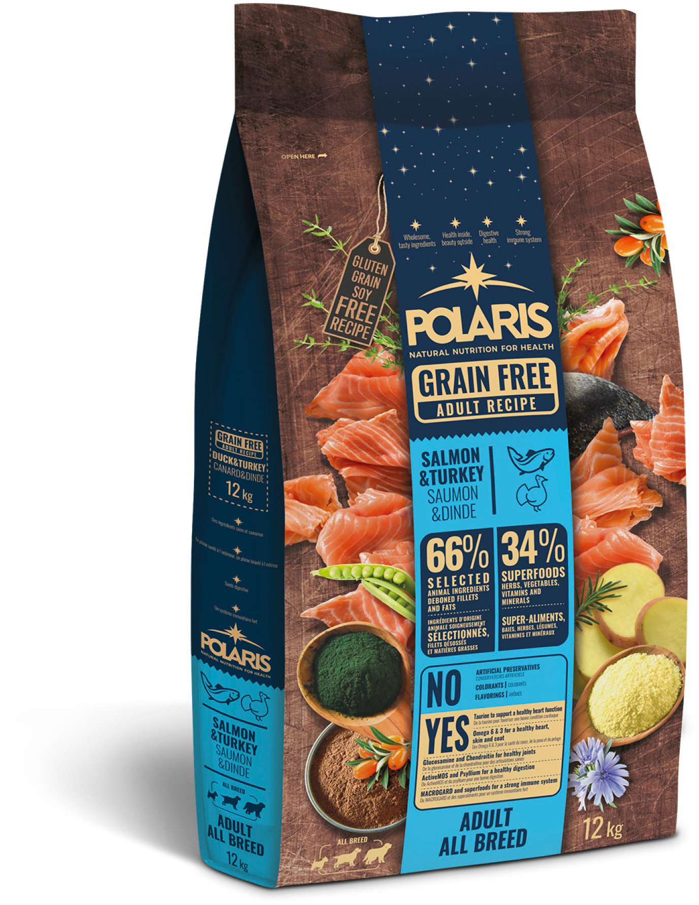 Polaris bezobilné granule s čerstvým mäsom Adult s lososom a...