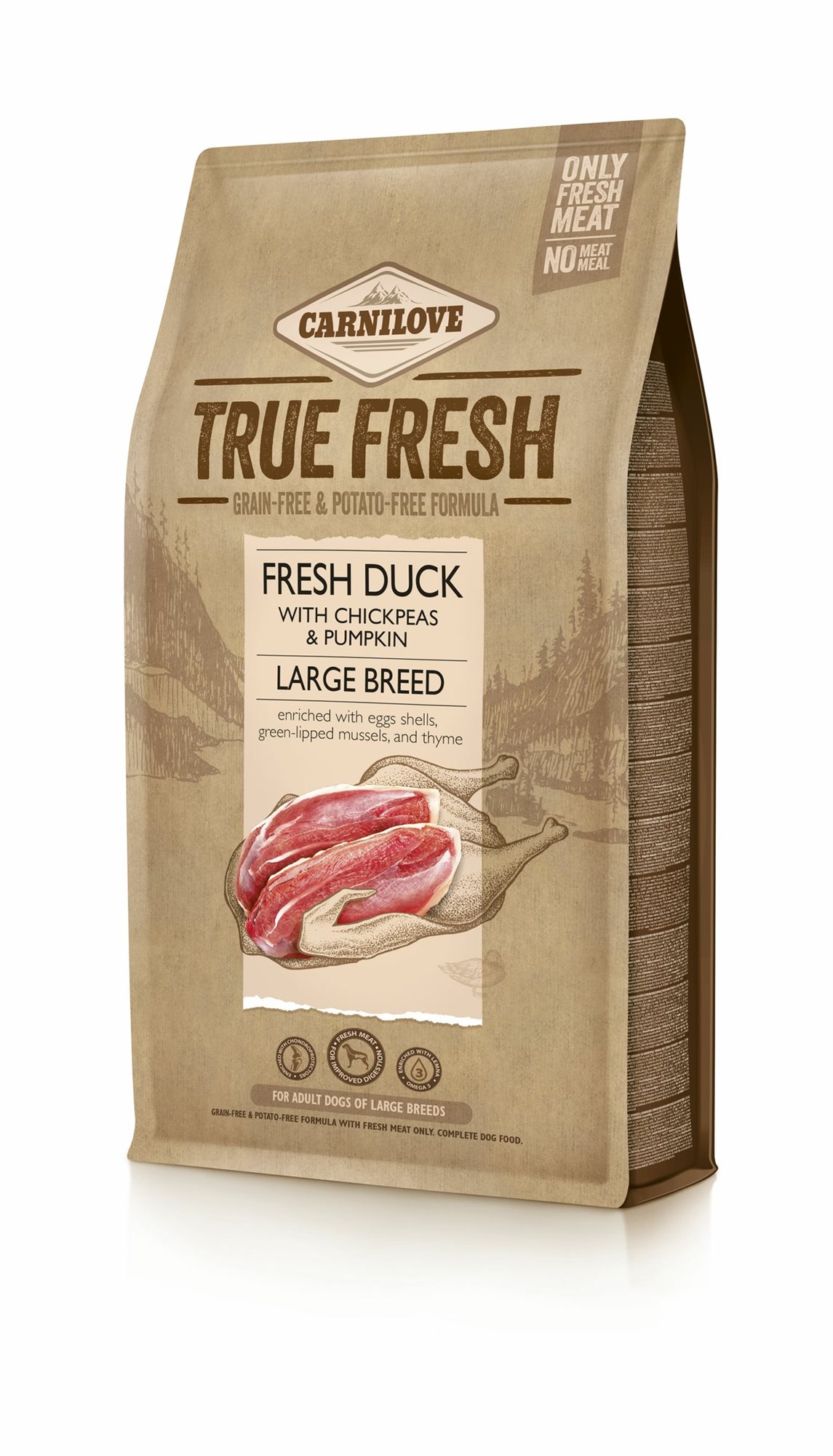 Carnilove True Fresh DUCK Large Breed 4 kg Granuly pre psov