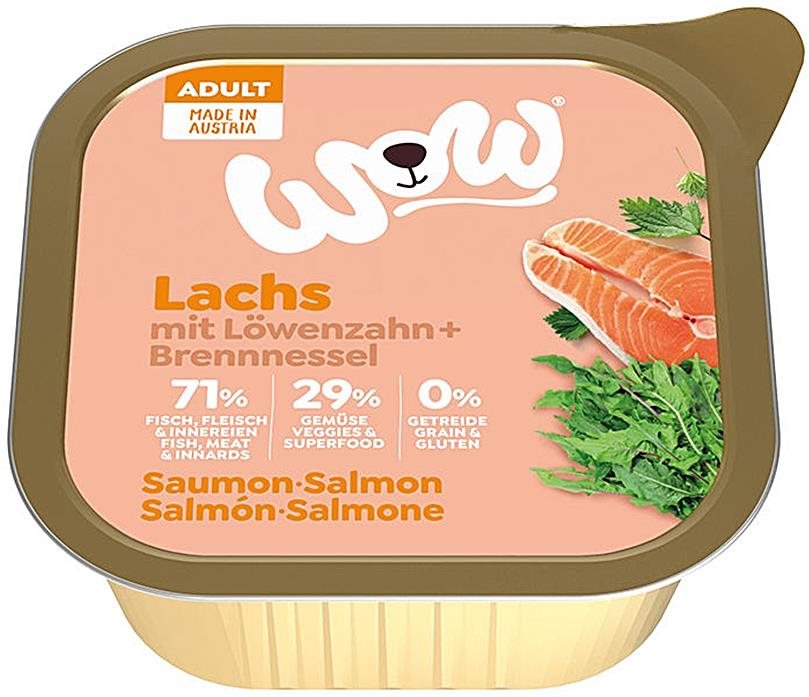 Wow paštéta Losos s paradajkami Adult 150 g Paštéta pre psov