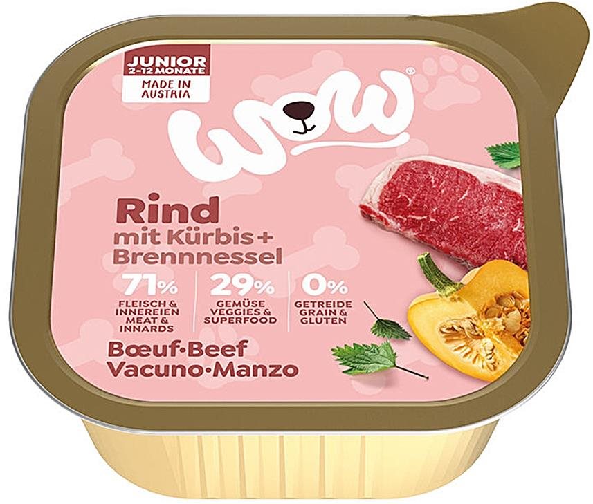 Wow paštéta Hovädzie s tekvicou Junior 150 g Paštéta pre psov