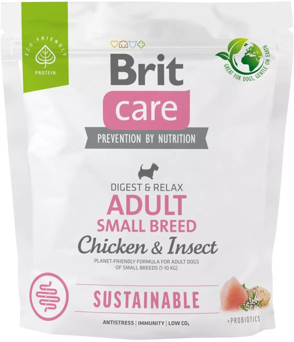 Brit Care Dog Sustainable s kuracím a hmyzom Adult Small Breed 1 kg...