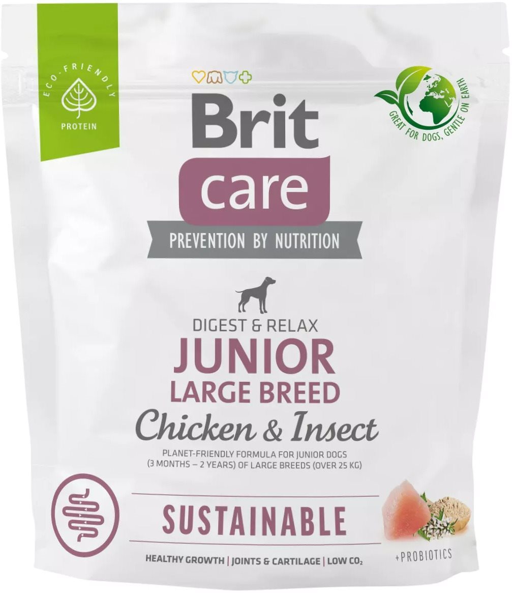 Brit Care Dog Sustainable s kuracím a hmyzom Junior Large Breed 1...