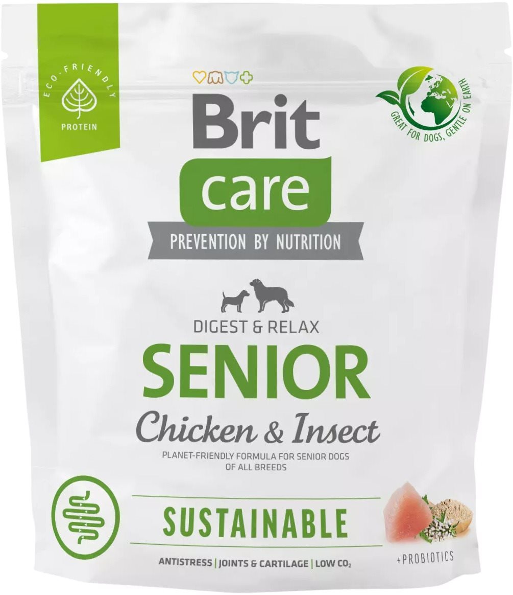 Brit Care Dog Sustainable s kuracím a hmyzom Senior 1 kg Granuly...