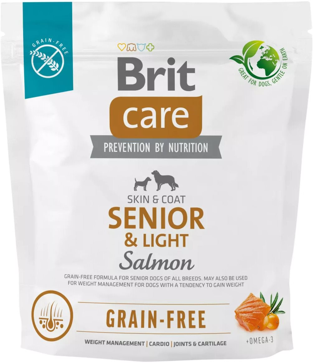 Brit Care Dog Grain-free s lososom Senior & Light 1 kg Granuly pre...