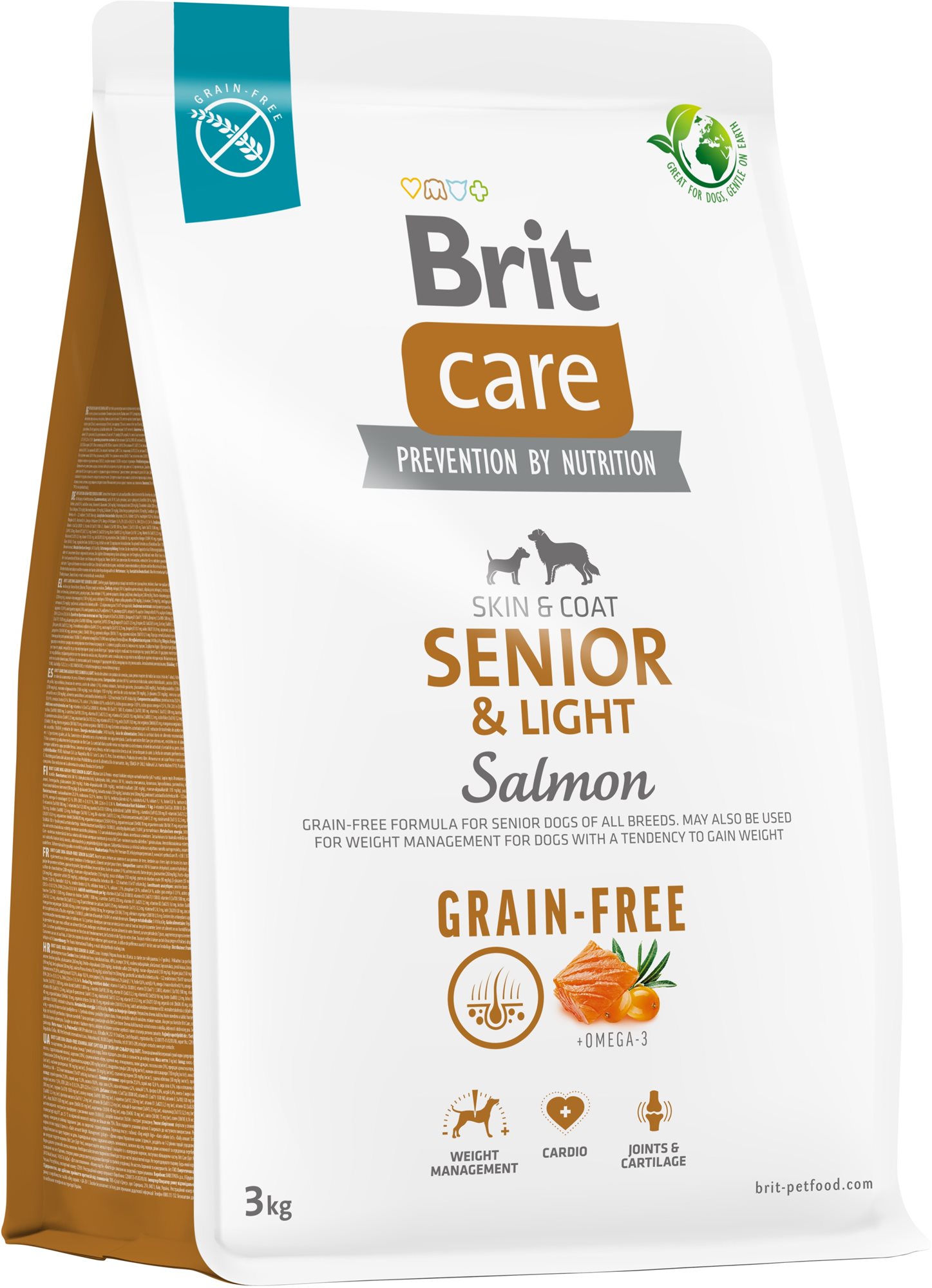 Brit Care Dog Grain-free s lososom Senior & Light 3 kg Granuly pre...