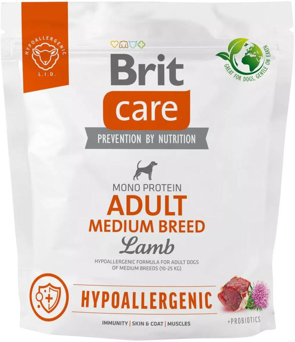 Brit Care Dog Hypoallergenic s jahňacím Adult Medium Breed 1 kg...