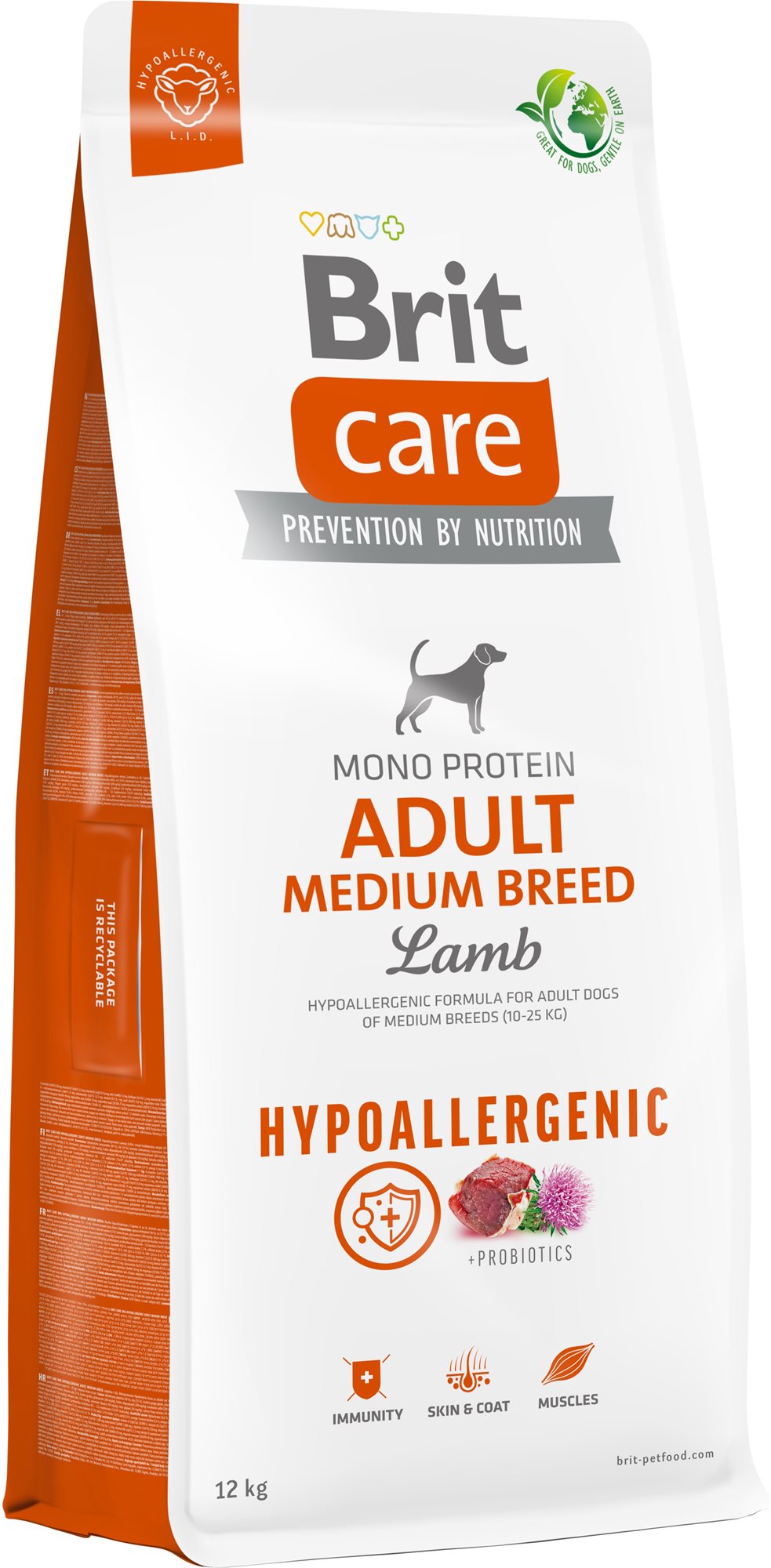 Brit Care Dog Hypoallergenic s jahňacím Adult Medium Breed 12 kg...